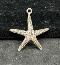 925 Sterling Silver Sea Starfish Pendant 1in - 1.86g