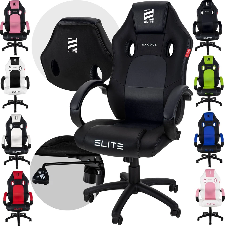 ELITE Gaming Stuhl Ergonomisch Bürostuhl Schreibtischstuhl Büro Racing Gaming-Chair