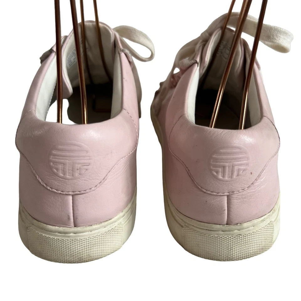 Tory Burch Zapatillas Deportivas Mujer Talla 10 Zapatos Bajos Rosa Blanco Volantes Cordones Foto 4 de 4