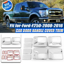 Chrome Door Handle Cover Trim Overlay w/ PSK For Ford F250 Super Duty 2008-2016