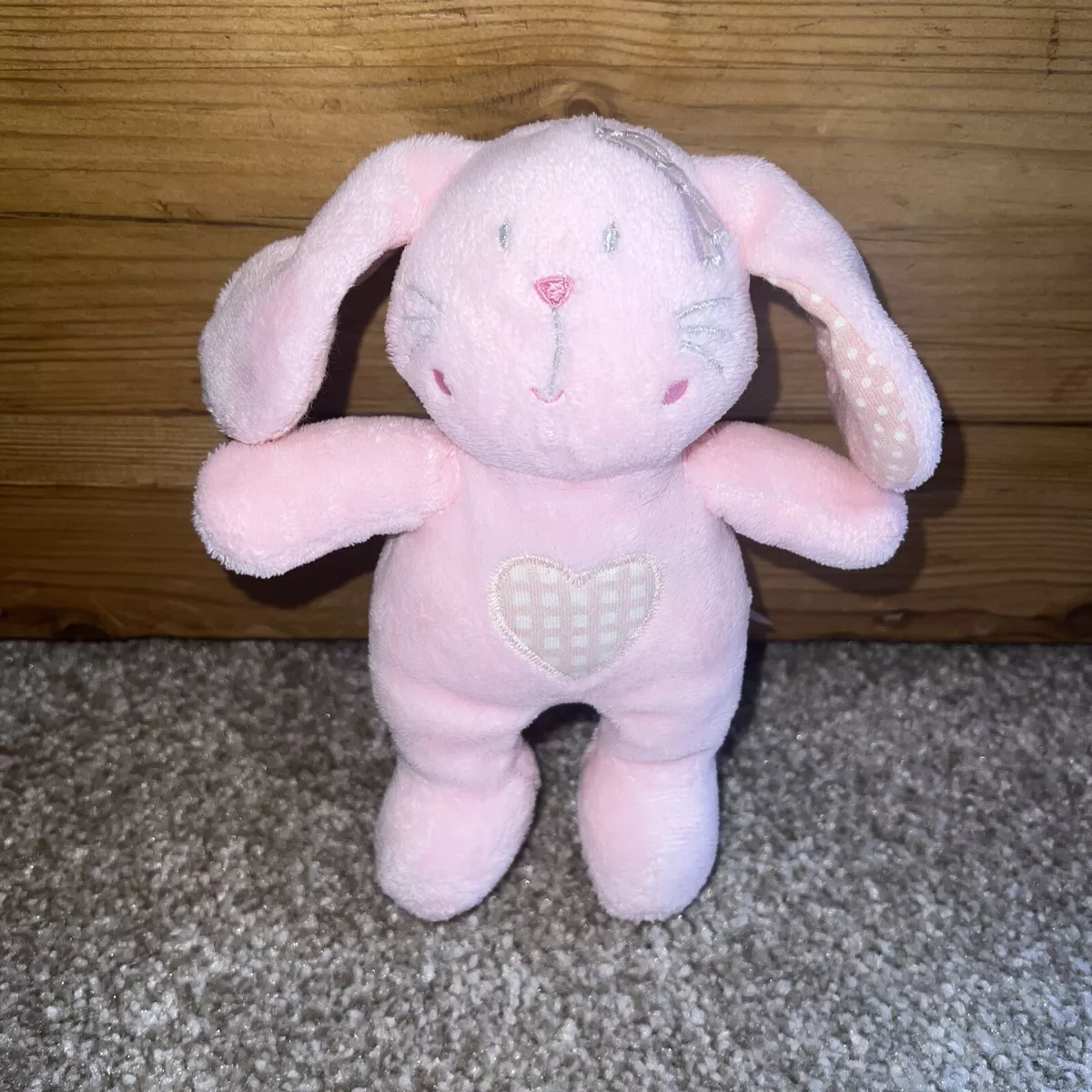 Next Pink Bunny Rabbit Soft Toy Comforter Heart 8 vintage
