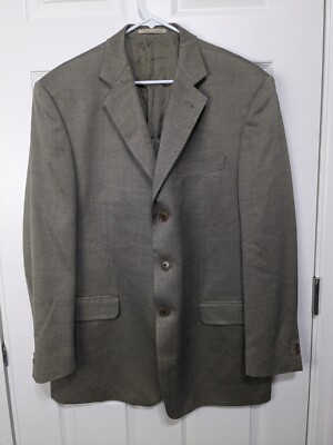Lubiam 1911 Blazer Men's 46R Brown Silk Blend Herringbone L.B.M