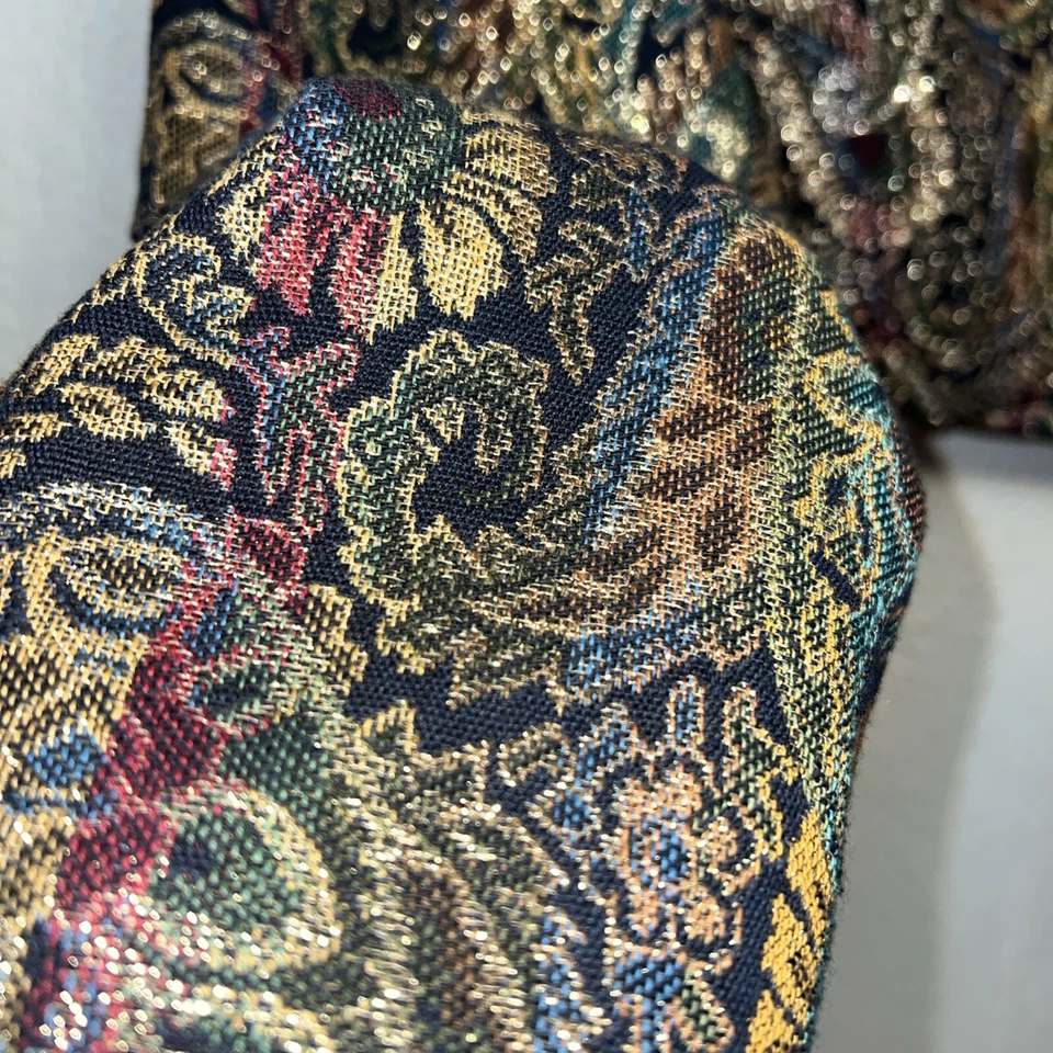 Vintage Jennifer Moore Women Black Paisley Pattern Gold Green Blue Made U.S.A - Image 4 of 4