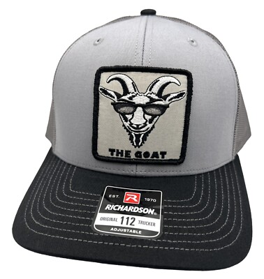 The GOAT Greatest Humor Funny Patch Richardson 112 Trucker Hat Cap Snapback