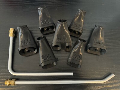Komplettes Mechaniker Werkzeug Set - 7x Walnuss Strahlsauger Adapter & Strahlpistole Stäbe