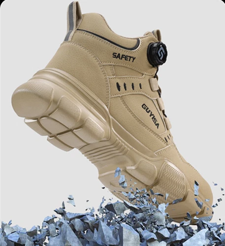 Neu Herren Leder Sicherheitsschuhe Stahlkappe S3 Sport Sneaker Arbeitsstiefel - - Bild 13 von 27