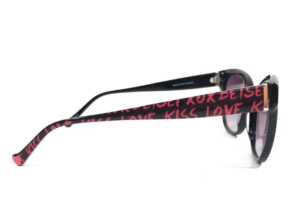 Betsey Johnson Sunglasses ANGEL BLK Black Cat Eye Frames Purple Gradient Lenses - Image 4 of 4