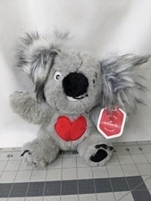 Hallmark Gray Koala Bear Plush Red Heart Belly 9 Inch Stuffed Animal Toy