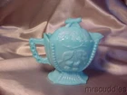 VINTAGE BLUE MILK GLASS CREAMER  EAPG