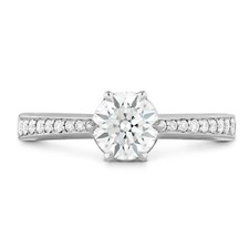 1.50 Ct Round Cut Real Moissanite Wedding Engagement Ring 14K Solid White Gold D