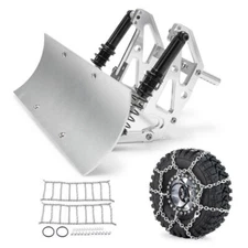 Alloy Metal Snow Shovel Plow Blade Snow Chains for 1/10 RC Car Axial SCX10 TRX4