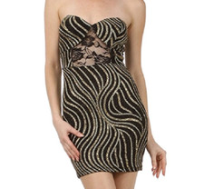 G2 Chic Women's Lace Detail Dress, Black, Small