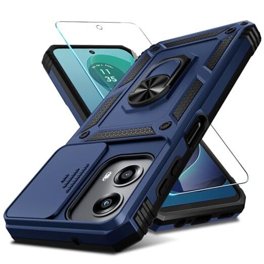 for Motorola Moto G 5G 2024 Case Built in Slide Camera Moto G 5G(2024) Blue