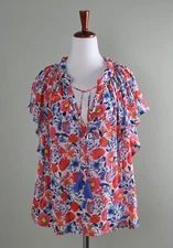 ANTHROPOLOGIE NWT $98 Love Kyla Seo Caite Iva Floral Blouse Top Size Small