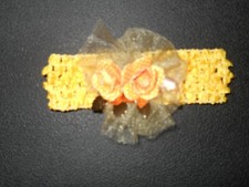   NEW   Headband   Baby / Girls Soft Stretch  Gold w embellishments