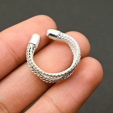 Textured Twisted Band Ring Handmade Sterling Silver Multi Wrap Statement Ring