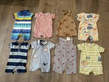 Adorable Boys Summer Clothes Rompers Overalls Carters Size 6-9 Months EUC