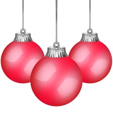 3 Pcs Outdoor LED Ornaments, Large Light Up Christmas Ball Ornaments 5" Batte...