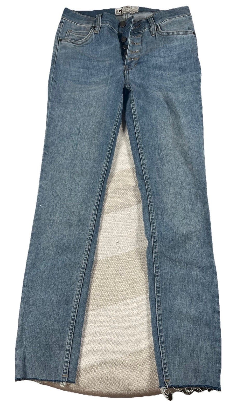 Free People Women Button Fly Skinny Jeans Blue Size 27