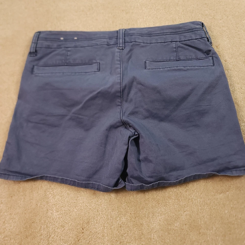 Pantalones Cortos American Eagle Para Mujer Adolescente Talla 2 Azul Elastizado Midi Frente Plano Algodón Foto 3 de 4