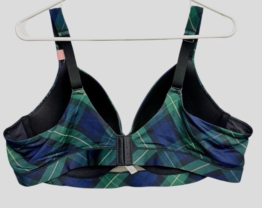 Nuevo Sujetador CACIQUE 46 C Comfort Bliss Ligeramente Forrado Cobertura Completa Preppy Encaje a Cuadros Foto 2 de 4