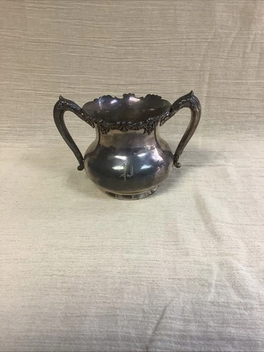 Sterling Silver Open Sugar Bowl  Antique Reed &barton Engraved “P”