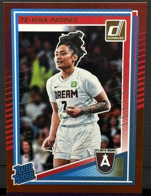 2025 WNBA Donruss Rated Rookie #91 Te-Hina Paopao - Red Holo #092/299 - Dream!