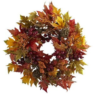 24 in. Maple and Berry Wreath