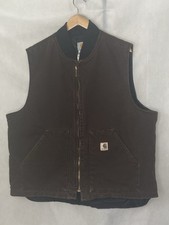 Carhartt Men s Utility Work Vest Size 2xl Tall Brown Preowned Good Condition