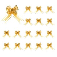 50 StüCk Goldene Ziehschleifen 5,9 Zoll Breite GroßE Einlagige Geschenkschleifen