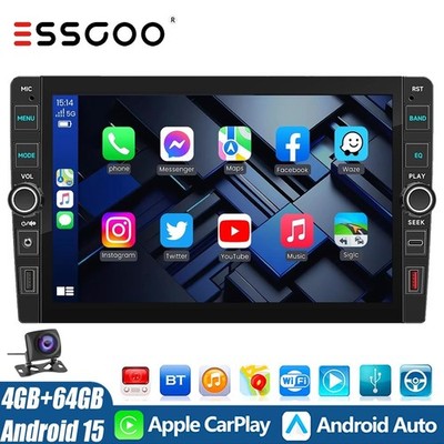 9'' 4+64G Apple CarPlay Double 2 DIN Car Stereo Radio Android GPS Head Unit CAM