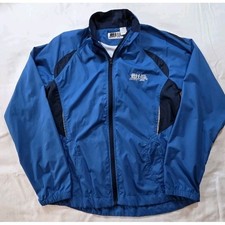 Vtg Frank Shorter Running Gear Windbreaker Jacket Blue Men's Medium Mesh Vented