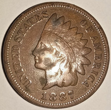 1887 US INDIAN HEAD CENT - VERY NICE USA PENNY - 1887-P