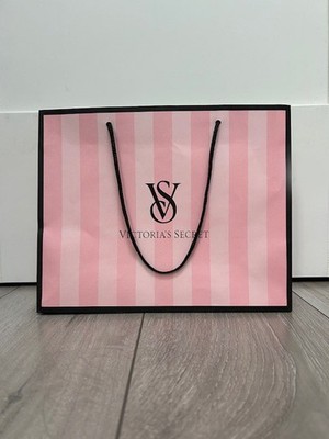 Victoria's Secret GESCHENKTÜTE OFFIZIELLES LOGO MEDIUM ROSA GESTREIFT