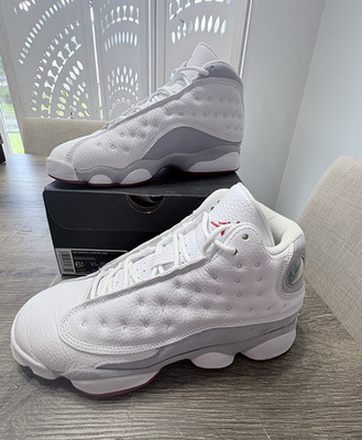 Jordan Air Jordan 13 Retro White Wolf Grey Men s Mid-Top Leather Sneakers