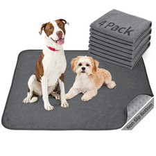 Washable Pee Pads for Dogs, 24x36 4 Pack Reusable Whelping Pads, Absorb Dog M...