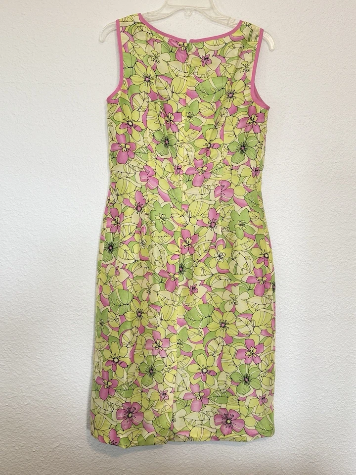 Vestido Cynthia Howie/Maggie Boutique Verde Y Rosa Seda Talla 6 Jardín Fiesta Foto 3 de 4