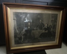 Antique 1886 Abraham Lincoln and His Family Portrait Framed 33” X 26”