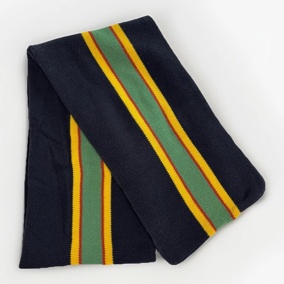 Bufanda vintage a rayas Y2K GAP azul marino amarillo verde unisex usada en excelente estado Foto 2 de 4