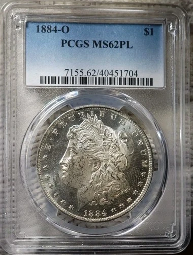 1884-o Morgan Silver Dollar Brilliant Uncirculated PCGS MS62PL
