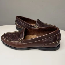 Sperry Top-Sider Woven Leather Slip On Brown Loafers Shoes 0717728 Men’s Size 9M