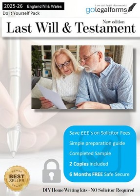 2 Personen - Letzter Wille & Testament Heimmachen Schreibset + GRATIS Nachlassanleitung