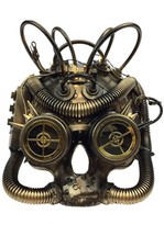 Brand New Steampunk Respirator Skull mask Gold 