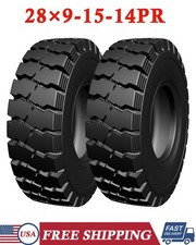 2 Pcs 28x9-15 14 Ply Heavy Duty Industrial Forklift Tire 28x9-15 With Tube Flap