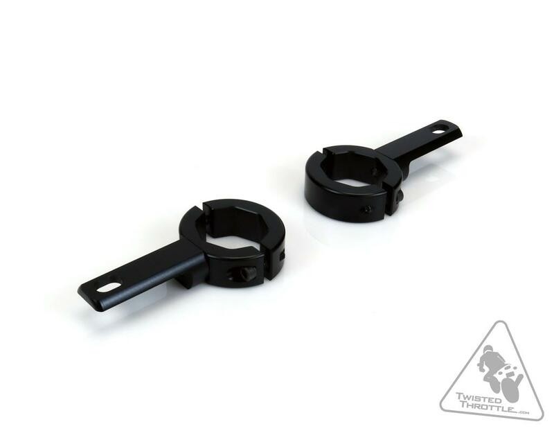 Support éclairage DENALI Ø32-38mm noir en aluminium usiné CNC