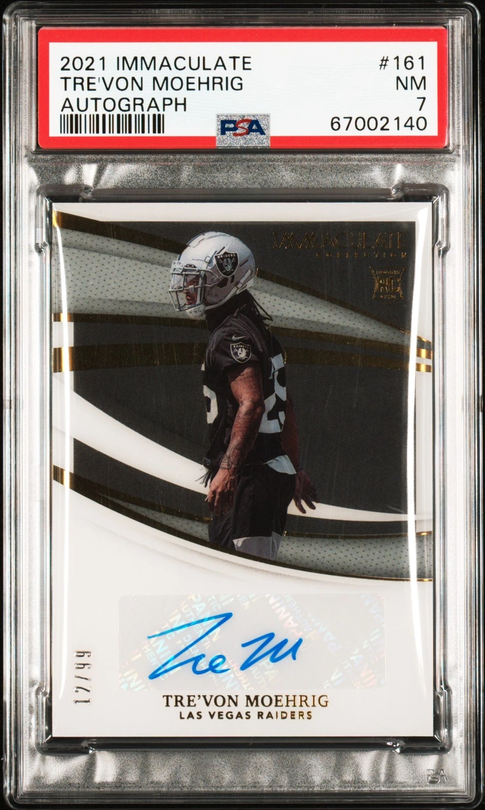 Trevon Moehrig Panini Immaculate Collection #161 Autograph