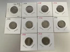 #20 Lot of 10 Buffalo Nickels 1936(9), 1936VG.