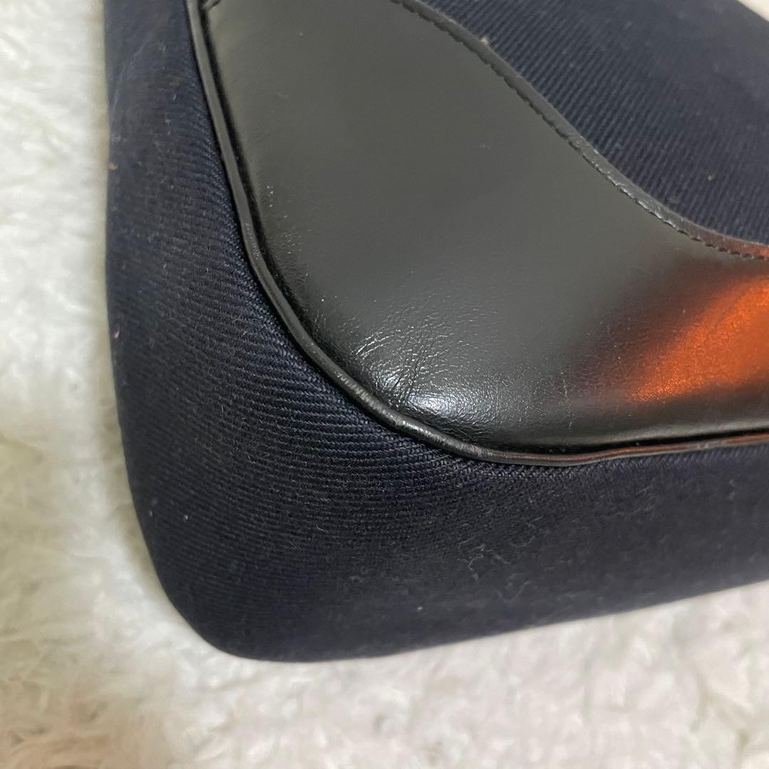 Burberry Blue Label One Shoulder Bag Dark Navy Leather Horse Logo Hobo Bag New thumbnail 17