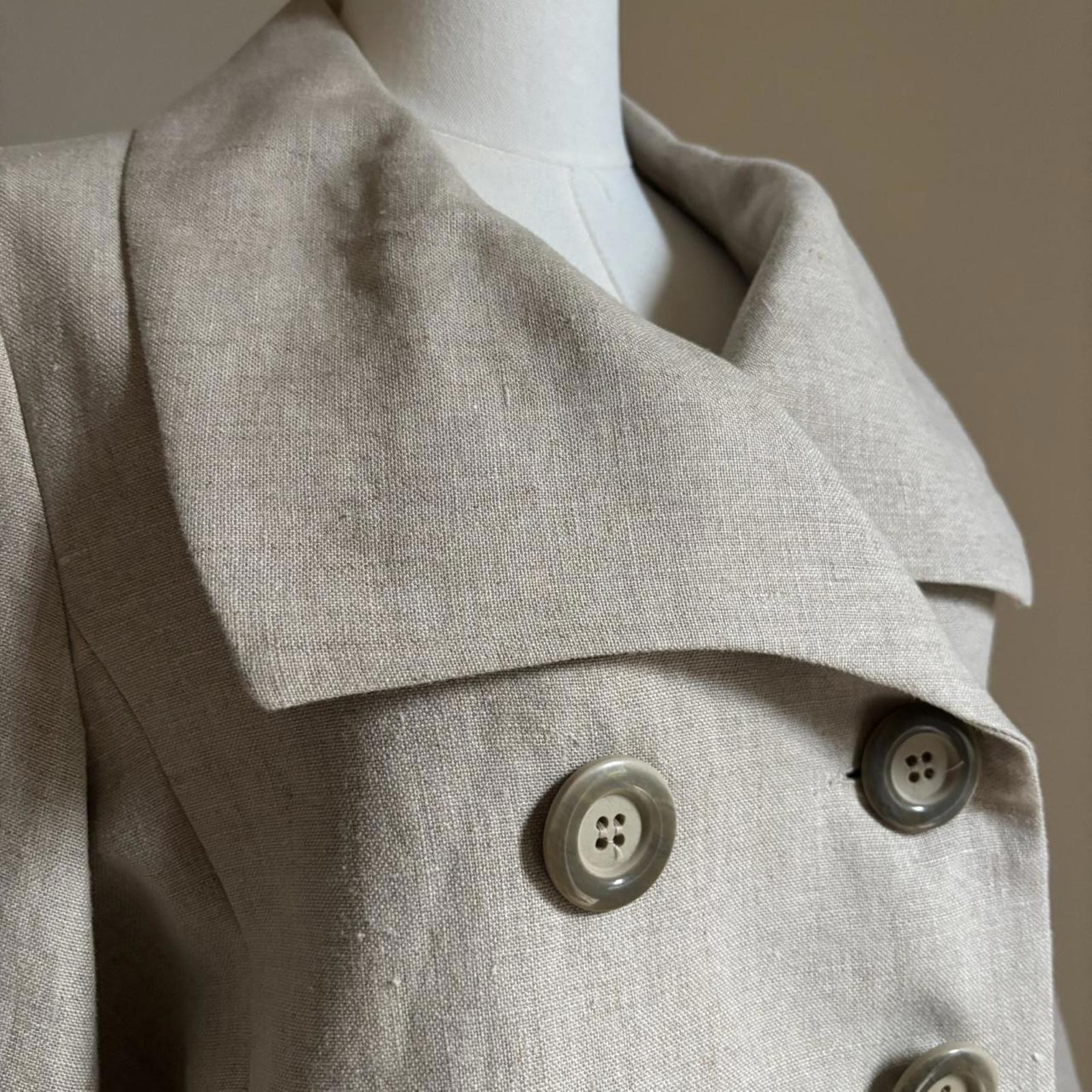 Linen double breasted button jacket - image 3