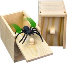 Jumping Spider Prank Box - Pop Out Scare Toy, Halloween Prank Gift for Kids & Ad